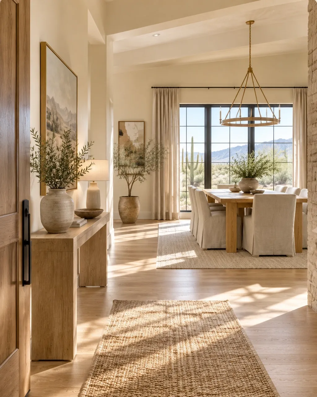 Light-filled dining room styled for an Arizona home listing